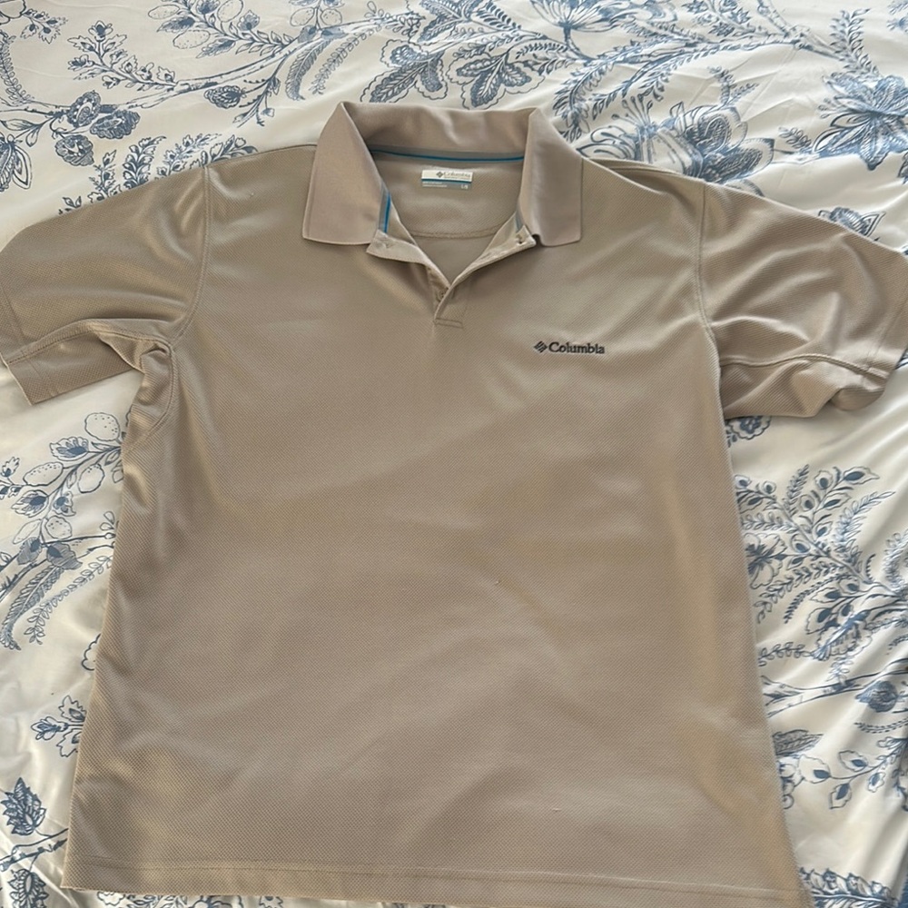 Columbia Tan Polo Shirt Classic Style